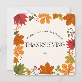 Modern Fall verlaat Happy Thanksgiving-Kaart Save The Date