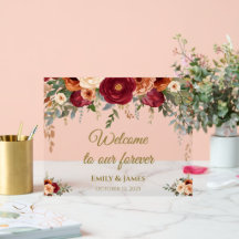 Modern Fall Wedding Acryl Welkom Teken