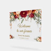 Modern Fall Wedding Acryl Welkom Teken Acryl Bord (Hoek)