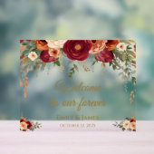 Modern Fall Wedding Acryl Welkom Teken Bord (Neutraal)