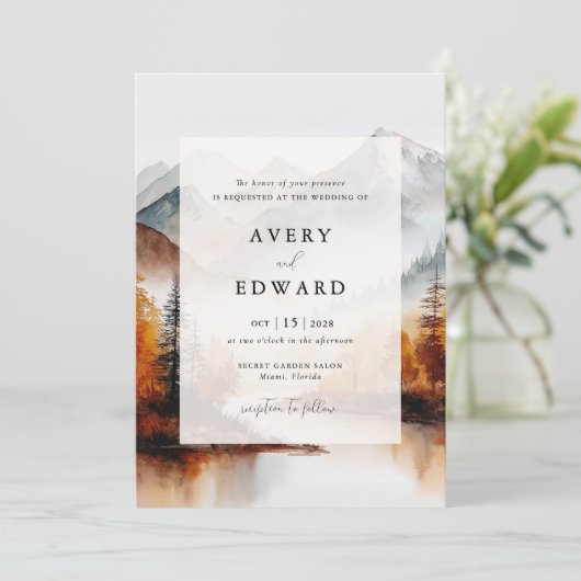 Modern Fall Wedding Eenvoudig Kaart (Staand voorkant)