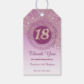 Modern Falling Roos Gold Glitter 18e verjaardag Cadeaulabel (Voorkant)