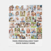 Modern Familie Custom 36 Foto's Collage Verjaardag Fleece Deken (Voorkant)