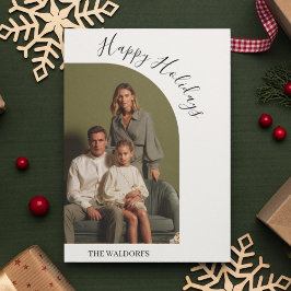 Modern Familie Foto Kerstkaart