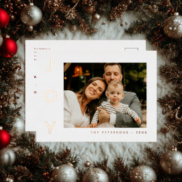 Modern Familie Foto Kerstkaart Bericht Folie Feestdagen Briefkaart