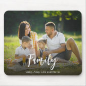 Modern Familie Kalligrafie Script Gepersonaliseerd Muismat (Voorkant)