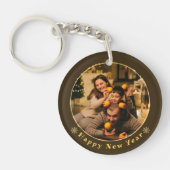 Modern Familie Kerstmis Foto Sleutelhanger (Voorkant)