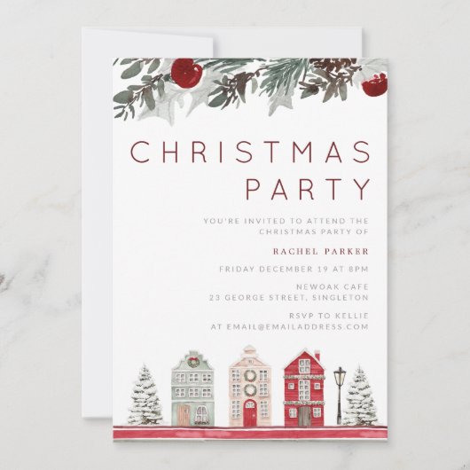 Modern familie of Kantoor kerstfeest Kaart (Voorkant)