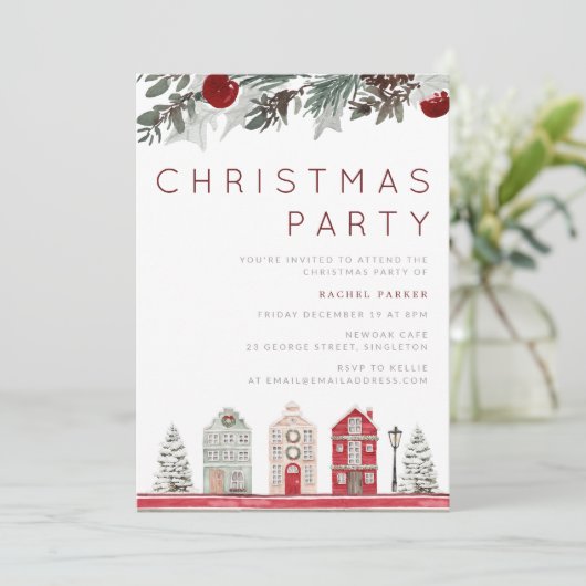 Modern familie of Kantoor kerstfeest Kaart (Staand voorkant)