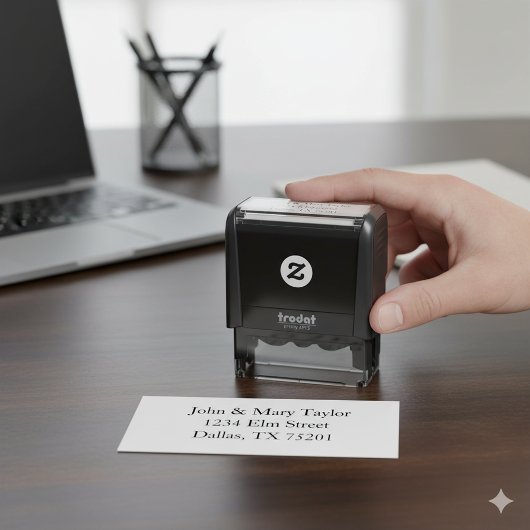 Modern familieadres Self Inking Stamp Design Zelfinktende Stempel