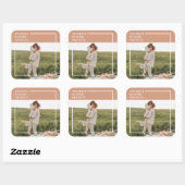 Modern Familiefoto | Dankbaar Gezegend Erkentelijk Vierkante Sticker (Vel)