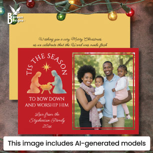 Modern Familiefoto TIS HET SEIZOEN Kerstmis Feestdagenkaart