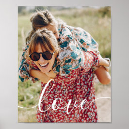 Modern Familiefoto Witte Scriptie Liefde Poster