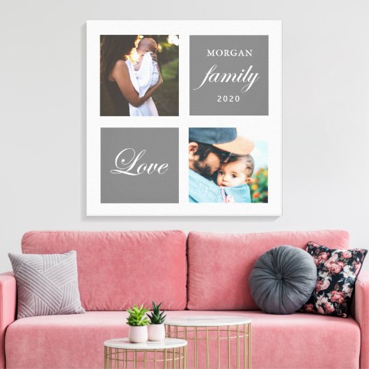 modern familiefotogram fotopastel canvas afdruk (Insitu (Woonkamer))