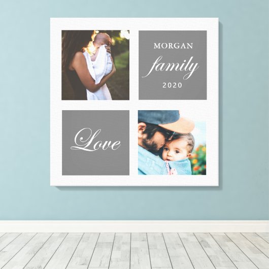 modern familiefotogram fotopastel canvas afdruk (Insitu (Houten vloer))