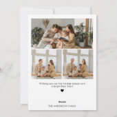 Modern familiefunctioneel fotoheart-script voor pr feestdagenkaart (Achterkant)