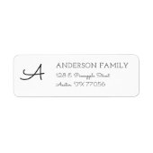Modern Familiemonogram Retouradres Etiket (Voorkant)
