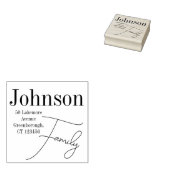 Modern familienaam en terugkeeradres rubberstempel (Gestempeld)