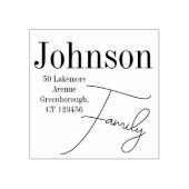 Modern familienaam en terugkeeradres rubberstempel (Afrduk)
