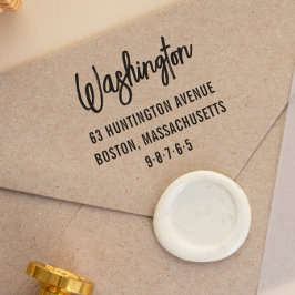 Modern familienaam & retouradres  zelfinktende stempel