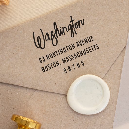 Modern familienaam & retouradres  zelfinktende stempel
