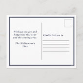 Modern Familieportret Aangepaste Achternaam Kerstm Feestdagenkaart (Achterkant)