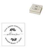 Modern familieremmer Stamp Greenery Leaf Rubberstempel (Gestempeld)