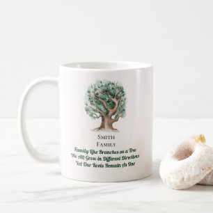 Modern familiestamboom met monogram koffiemok