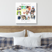 Modern Family 12 foto collage wat een jaar Canvas Afdruk (Insitu (Slaapkamer))