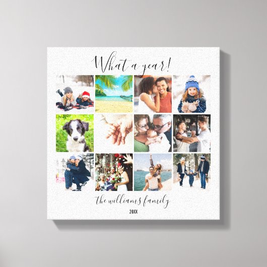 Modern Family 12 Fotocollage Wat een jaar Canvas Afdruk (Voorkant)