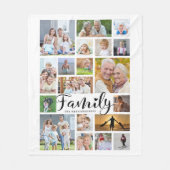 Modern FAMILY 19 Photo Collage Script Gepersonalis Fleece Deken (Voorkant)