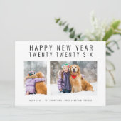 Modern Family 2 foto's 2026 Gelukkig Nieuwjaar Vak Feestdagenkaart (Staand voorkant)