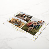 Modern Family 3 Foto Bloemmotief Kerstmis Folie Feestdagenkaart (Gedraaid)