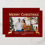 Modern Family 3 Photo Collage Elegant Christmas Folie Feestdagenkaart<br><div class="desc">Celebrate the season by showcasing your most precious family moments in this sophisticated multi-photo layout. This versatile design allows you to easily customize the text and photos to create a high-end personalized greeting for everyone on your list.</div>