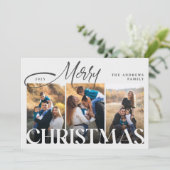 Modern Family 3 Photo Collage Kerstmis Feestdagenkaart (Staand voorkant)