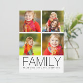 Modern Family 4 Photo Collage Vakantiefoto Feestdagenkaart (Staand voorkant)