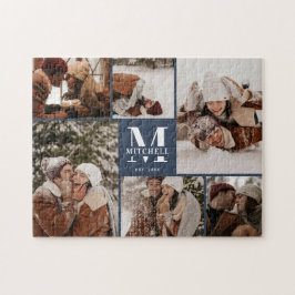 Modern Family 6 Photo Collage Navy Blue Keepsake Legpuzzel