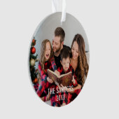 Modern Family Christmas Photo Script, merry  Ornament (voorkant)
