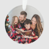 Modern Family Christmas Photo Script, merry  Ornament (voorkant)