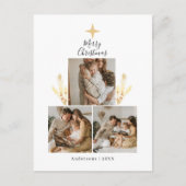 Modern Family Christmas Tree 3 Photo Collage Chic Feestdagenkaart (Voorkant)