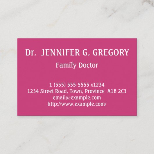 Modern Family Doctor Visitekaartje (Voorkant)