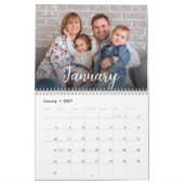 Modern Family Foto's Script Overlay 2026 Kalender (Jan 2027)