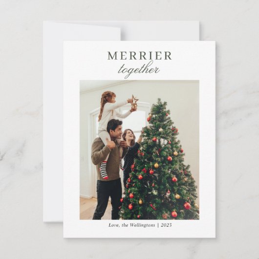 Modern Family Fotoscript Vrolijk Kerstfeest Feestdagenkaart (Voorkant)