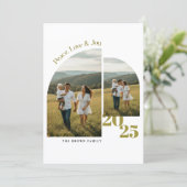  Modern Family Geometric Arch Photo Christmas Feestdagenkaart (Staand voorkant)