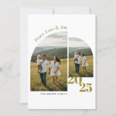  Modern Family Geometric Arch Photo Christmas Feestdagenkaart (Voorkant)