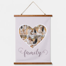 Modern FAMILY Heart Photo Collage Love Script Hangend Wandkleed