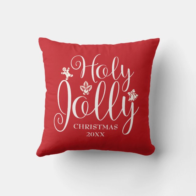 Modern Family Initiaal Kerstmonogram Kussen (Achterkant)