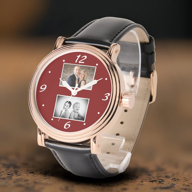 Modern Family Keepsake 2 Photo Collage  Horloge (Creator heeft geüpload)