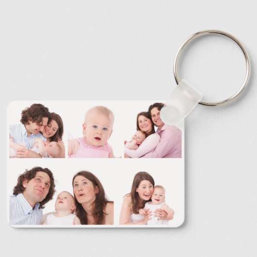 Modern Family Love Quote Custom Photo Collage Sleutelhanger (Voorkant)