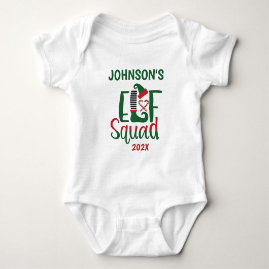 Modern Family Matching Elf Squad Kerstmis Romper (Voorkant)